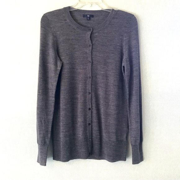 GAP Dark Gray Cardigan Sweater, Button Up Front, Grey Sweater, Lightweight, M - Picture 4 of 14